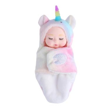 Imagem de Mini Boneca Reborn Animais Fofo - Ursa, Coelha, Panda, Unicórnio | Presente Natal Aniversário para Coleção | Realista com Roupas (6 Sleeping Boneca, 6, Cada 1)