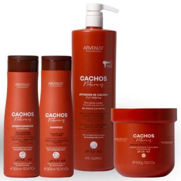 Imagem de Kit Arvensis Cachos Naturais Completo 4 Produtos Ondulados Cacheados C