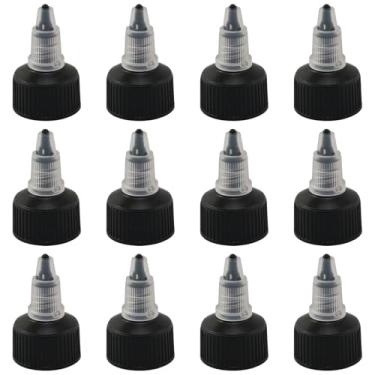 Imagem de BLLNDX 12 peças 24/410 garrafas de apertar tampas de plástico de substituição de garrafas de cola para condimentos de cozinha, oficina, garrafas de tinta