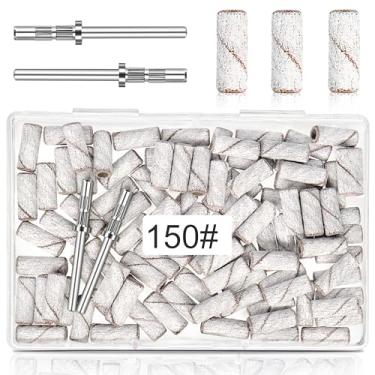 Imagem de METEOROCK 100 peças de faixas de lixa de unhas pequenas de 3,1 mm, grão médio 150, óxido de alumínio premium atualizado, branco, para máquinas de perfuração de unhas, compatível com plástico