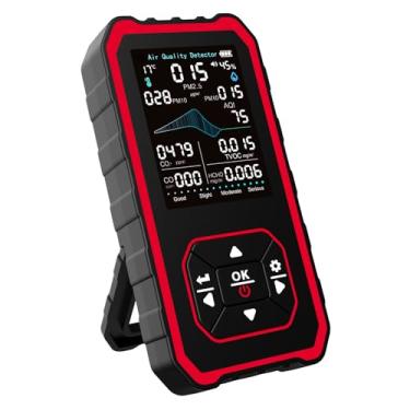 Imagem de Analisador de Ar Interno Portátil 10 em 1 com Suporte Teste Real AQI CO2 PM2 5 PM1 0 PM10 TVOC HCHO Temperatura Umidade
