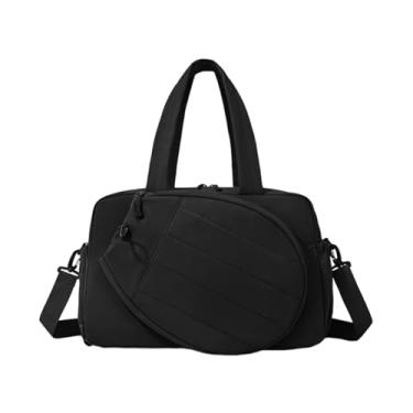 Imagem de Vaveren Bolsa para raquete de tênis, estilo mala esportiva, para homens e mulheres, ideal para viagens curtas, com alças de ombro e de mão compartimento para, Preto