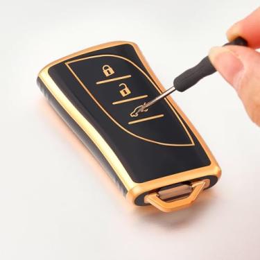 Imagem de Capa para chave de carro compatível com Lexus ES350 ES300h UX200 LS500 LS500H LC500 LC500h protetor de chave inteligente (acessório de reposição, não OEM)