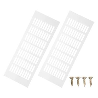 Imagem de PATIKIL 2 peças de tampa de ventilação de porta de 40,6 x 15,2 cm, capa de ventilação de grade de alumínio com parafusos de montagem para porta de teto de armário de guarda-roupa, branco