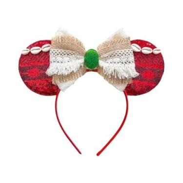 Imagem de Tiara De Orelhas Mickey Minnie Com Laços De Lantejoulas Acessórios De 