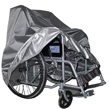 Imagem de YYBOES Capa para cadeira de rodas, capa de scooter leve Oxford para mobilidade ao ar livre, capa de cadeira elétrica dobrável - para idosos/adultos, marrom, 114 x 66 x 119 cm (cinza 114 x 66 x 119 cm)