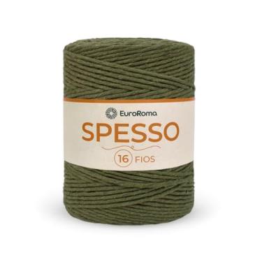 Imagem de Barbante Spesso 16 Fios - EuroRoma - 1kg - Cor Verde Militar | Para Crochê, Tricí´, Tear, Macramê e Artesanato