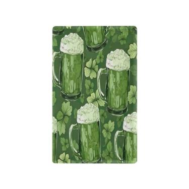 Imagem de Wassud Copos de cerveja e trevos (3) placa de cobertura de interruptor de luz, 1 capa de tomada em branco placa de parede decorativa decoração de casa sala de estar quarto
