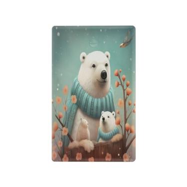 Imagem de Wassud Placa de cobertura de interruptor de luz de urso polar, 1 capa de tomada em branco placa de parede decorativa decoração de casa sala de estar quarto