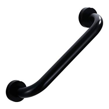Imagem de uhyOHF Barra de apoio de segurança para banheiro, barra de apoio de segurança preta para banheiro sem perfuração, barra de apoio de alumínio com ventosa antiderrapante, barra de apoio antiestática de