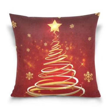 Imagem de Wassud Capa de almofada decorativa de árvore de Natal sonhadora, 40,6 x 40,6 cm, para sofá, casa, casa de fazenda, decoração de quarto