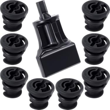 Imagem de OIIKI 8 peças de plugue de drenagem de óleo com 1 ferramenta de remoção, compatível com 1,8 L 2,0 L TSI, ferramenta de substituição sem vazamento para troca de óleo DIY automática - preto