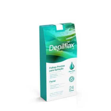 Imagem de 24 Folhas Prontas Depilação Facial Depilflax Papel Cera Depilatória