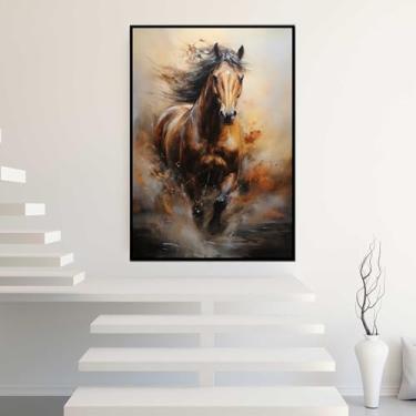 Imagem de Quadros Decorativos com Moldura Abstrato Praia Azul Marrom Sala Quarto Kit Conjunto 2