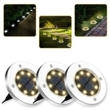 Imagem de 2 Luminária Espeto De Led Jardim Solar Fotocélula Ip65 Grama Iluminaçã