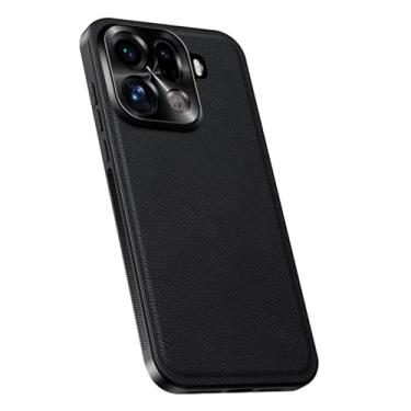 Imagem de HAOMRIYL Capa para Oppo Find X9/X9pro, capa de telefone de couro retrô minimalista fina proteção total da lente anti-arranhões, preta, X9
