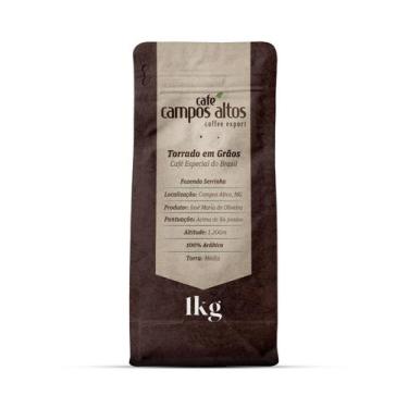 Imagem de Café Especial em Grãos, Pacote de 1kg. Arábica. Café Campos Altos