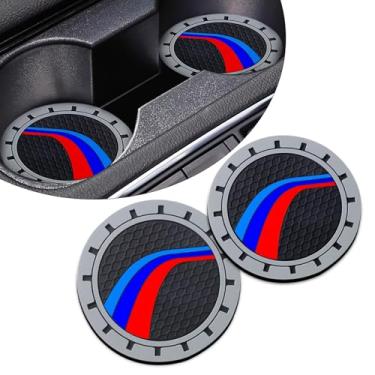 Imagem de Erivis 2 peças de porta-copos de carro para Cadillac Escalade Optiq XT5 Lyriq XT6 CT5 XT4 Vistiq CT4 acessórios, porta-copos de silicone antiderrapante com logotipo esportivo fluindo em 3 cores, 7 cm