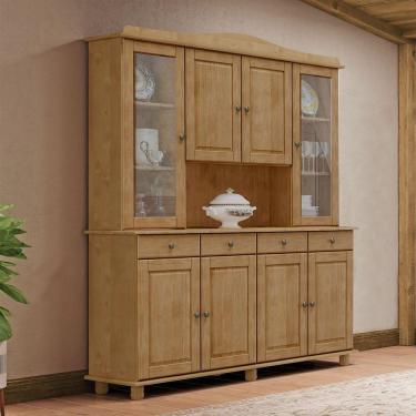 Imagem de Armário Cristaleira 8 Portas 4 Gavetas Rubi Freijó Madeira Pinus - Finestra