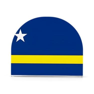 Imagem de Porta-guardanapos de jantar nacional retangular com bandeira de Curaçao, suporte de guardanapo de coquetel de acrílico suporte de guardanapo vertical para mesa restaurante piquenique