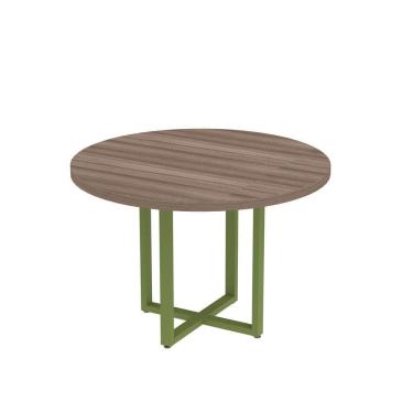 Imagem de Mesa Reunião Redonda 1100pe40tub Walnut-verde Miró