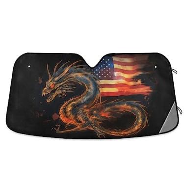 Imagem de Guarda-sol de para-brisa American Fire Dragon dobrável, persianas de janela de carro, proteção UV dobrável para carro, caminhão, SUV