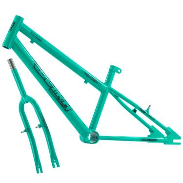 Imagem de Quadro Com Garfo em Aço Carbono Bicicleta Ultra Bike Rebaixado Aro 20 Verde Anis