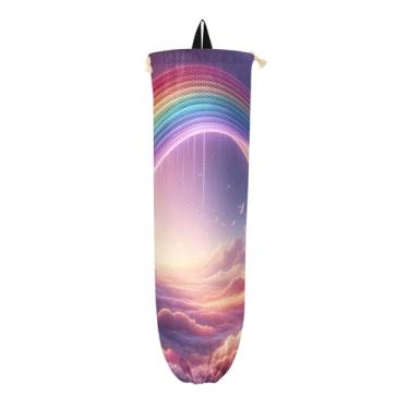 Imagem de Suporte de sacola de compras Dreamy Rainbow, suporte de saco de cozinha, organizador de sacolas de plástico