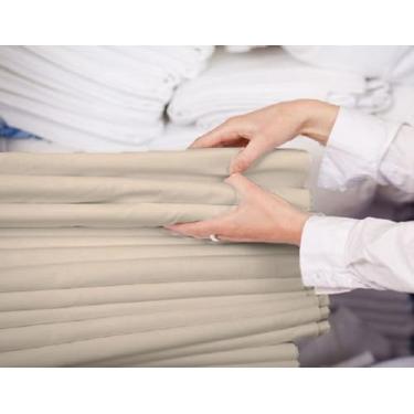 Imagem de LM Detona, Lençol Clinica Hospital Maca Hotel Algodão Percal 150 Fios Cor:Bege