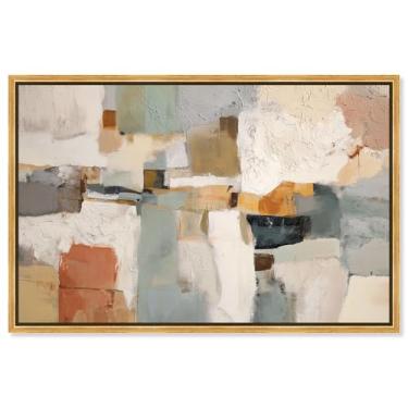 Imagem de Color Field Intersect I Impressão em tela Boho Wall Decor por Art Remedy, moldura dourada, 38 x 25 cm