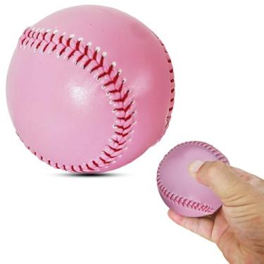 Imagem de Bola em branco de espuma macia de beisebol para treino de treino Tball de 23 cm de couro PU com máquina de arremesso 8u 12u League Practice DIY Autograph Gift