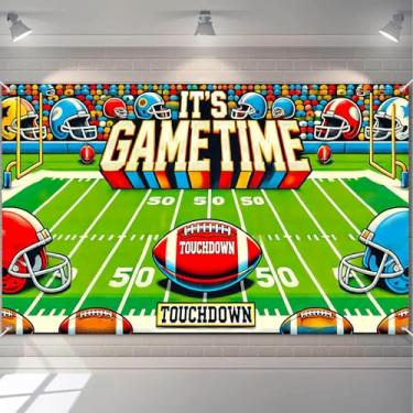 Imagem de HOMETITUTE Faixa de futebol Game Time 188 x 109 cm Estádio Campo de Pontuação Linha de Pontuação Tema Esportivo Decoração Vibrante Touchdown Festa Exibição de Parede para Eventos de Equipe Interior e
