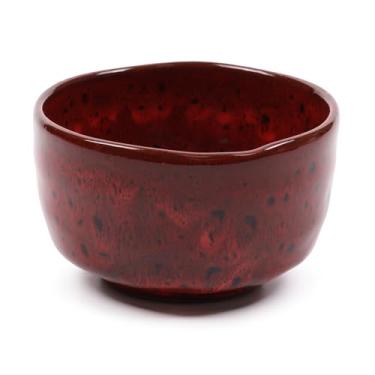 Imagem de BambooMN Marca – Tigela de chá Matcha – vermelho escuro com preto