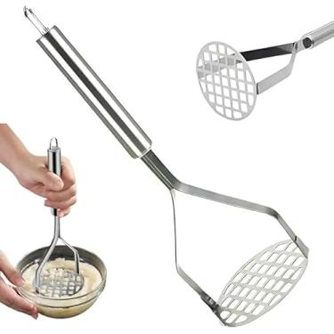 Imagem de Amassador Batatas Espremedor Manual Legumes Multiuso Aço Inox Com Cabo Cozinha Multiuso