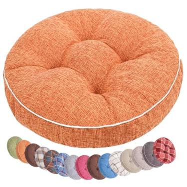 Imagem de Yadlan Almofadas redondas para cadeiras internas e externas 40.6 cm/45.7 cm/50.8 cm, almofada de assento redonda acolchoada de 8 cm de espessura, almofadas de cadeiras grossas para jantar, almofadas