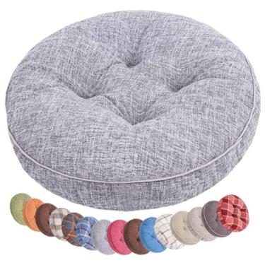 Imagem de Yadlan Almofadas redondas para cadeiras internas e externas 40.6 cm/45.7 cm/50.8 cm, almofada de assento redonda acolchoada de 8 cm de espessura, almofadas de cadeiras grossas para jantar, almofadas