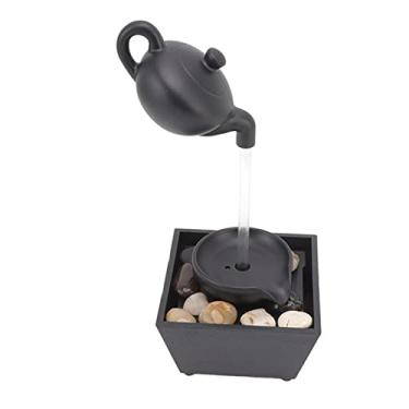 Imagem de Generic Bule Flutuante Cascata Ornamento Fonte de Mesa de Relaxamento Com Luzes LED para Quarto Sala de Estar Escritório Fonte de Alimentação de Bateria USB