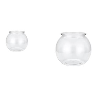 Imagem de Whtkoph Pequeno Aquário Transparente com Ornamento Redondo, Vaso para Escritório, Quarto, Mesa, Sala de Estar, Casa, Decoração de Mesa.