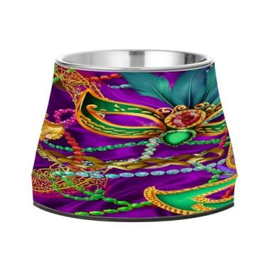 Imagem de CEBUGI Tigelas de aço inoxidável para cães e gatos, resistentes à ferrugem, removíveis, para cães e gatos, tigela elevada antiderrapante para alimentação de cães e gatos, máscara de carnaval