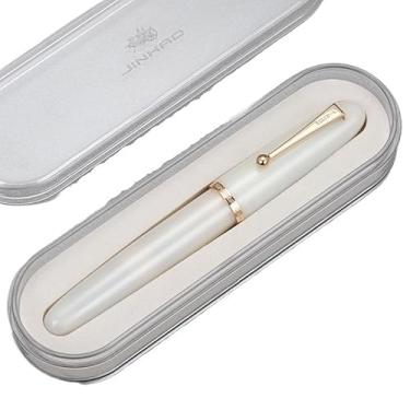 Imagem de Clouism Caneta-tinteiro F/M Nib Resina Caneta para Escritório, Conversor Grande, Papelaria, Material de Escritório Escolar (Branca com Caixa, 0,7 mm)