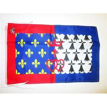Imagem de Cabos da bandeira Pays de la Loire 45.7 cm x 12'' - Região francesa de Pays de la Loire Pequenas bandeiras 30 x 45 cm - Banner 45.7x30.5 cm - AZ FLAG