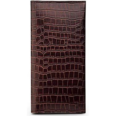 Imagem de BKUANE Capa carteira de telefone de couro legítimo, capa para iPhone SE 2022 bolsa longa porta-cartão comporta cartões bancários fotos dinheiro 7,24 × 3,74 polegadas, Marrom