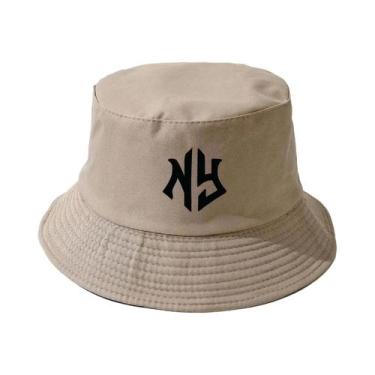 Imagem de Chapéus Bucket Masculinos Com Letras NY 4PC 2PC 1PC Proteção Solar Mod