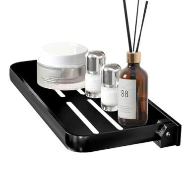 Imagem de Prateleira dobrável de alumínio para trailer: armazenamento flutuante de parede com design dobrável suspenso, prateleiras versáteis à prova d'água com eficiência de espaço, para acampamento, banheiro