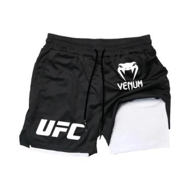 Imagem de Shorts De Treino Esportivos Masculinos De Secagem Rápida Com Camada Du