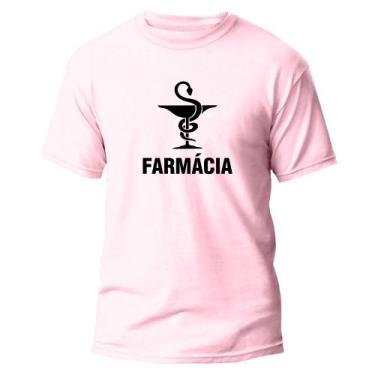 Imagem de Camiseta Básica Algodão Premium Estampa Digital Farmácia DTF, Rosa, GG