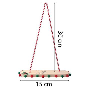 Imagem de Balanço De Madeira Suspenso De 37cm Para Casa De Bonecas, Miniatura De