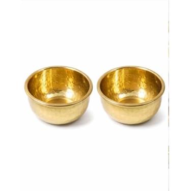 Imagem de Aditri Creation Conjunto de 2 tigelas decorativas Pooja pooja multiuso pequenas de latão Katori Prasad, artigos de pooja, festivais tradicionais, itens de decoração Puja de inauguração de casa