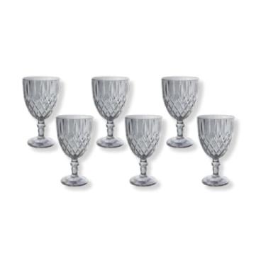 Imagem de Conjunto 6 Taças Cinza Fumê 340ml – Vidro Premium, Design Moderno, Sofisticado e Atemporal para Mesa Posta e Decoração