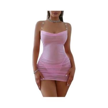 Imagem de Camisola Sexy De Malha Transparente Para Mulheres, Pijamas Com Aplique